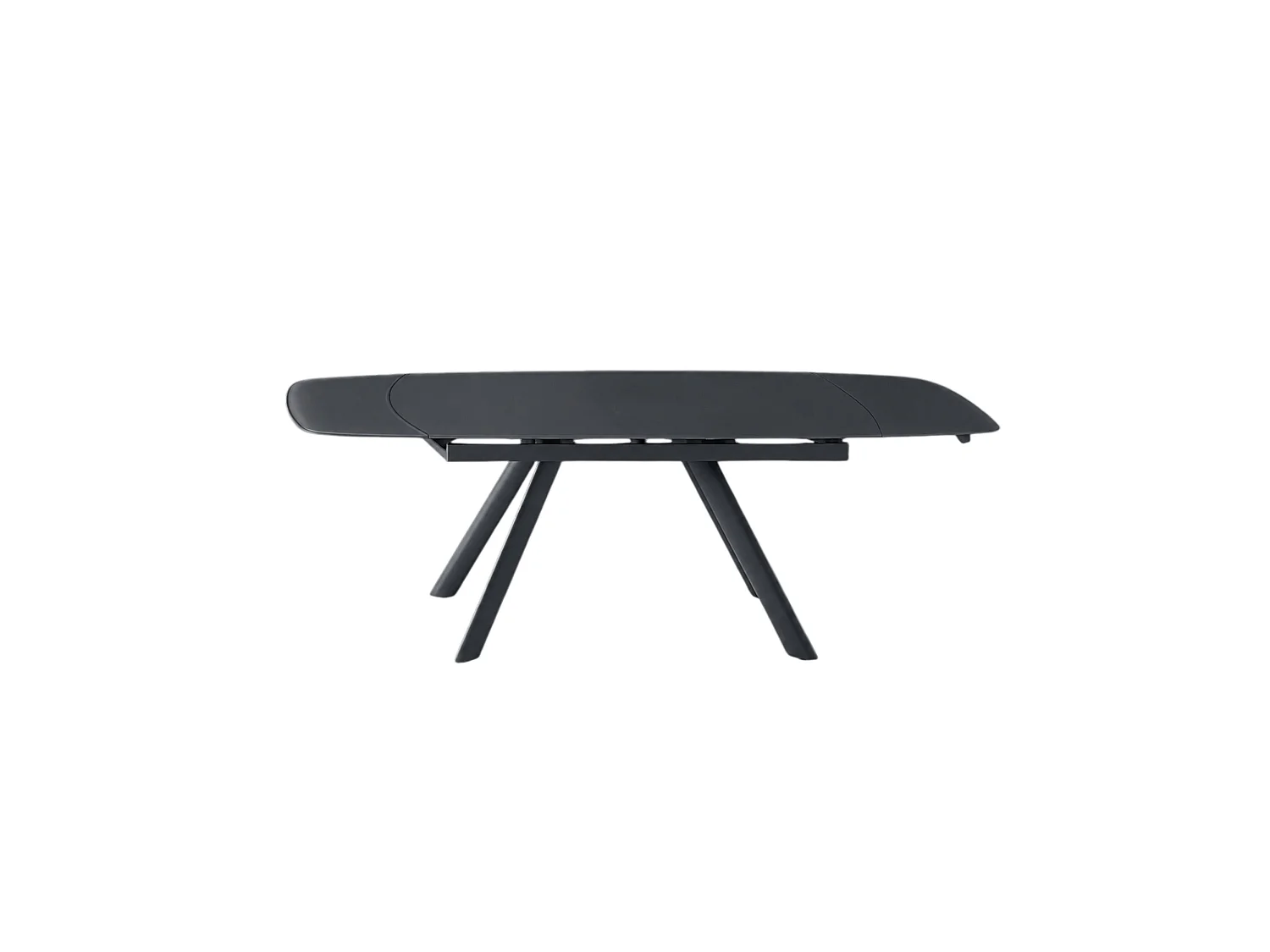 Table extensible en verre gris sombre 140-210 cm ALBA