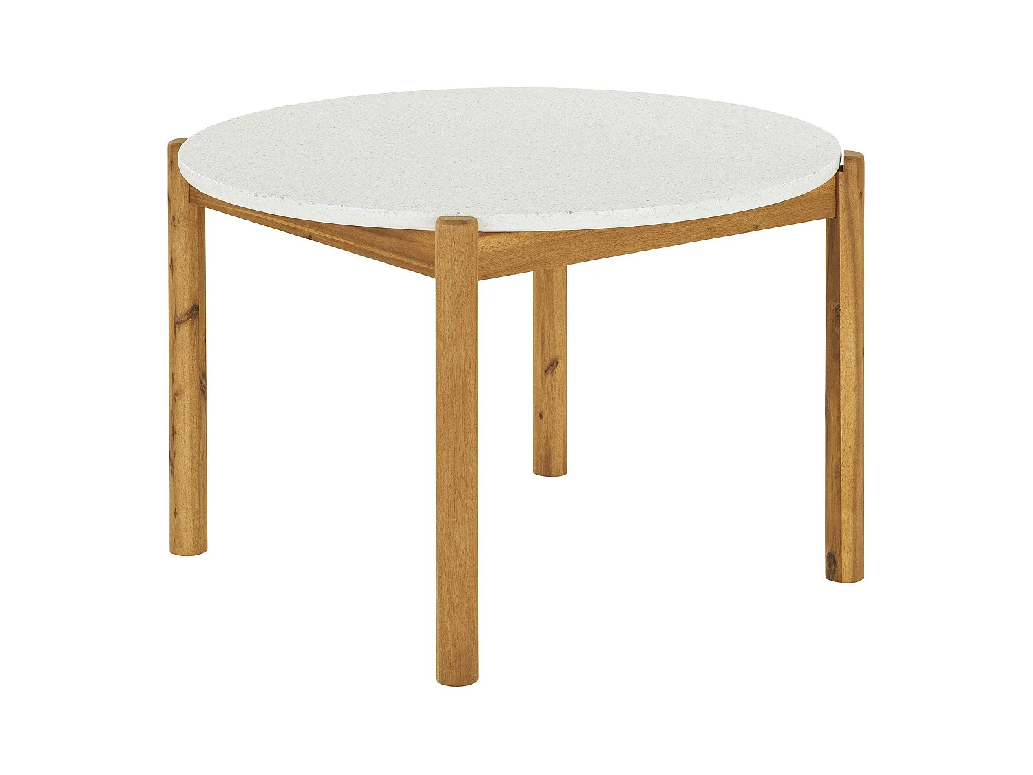 Table à dîner ronde terrazzo blanche ø120 BALI