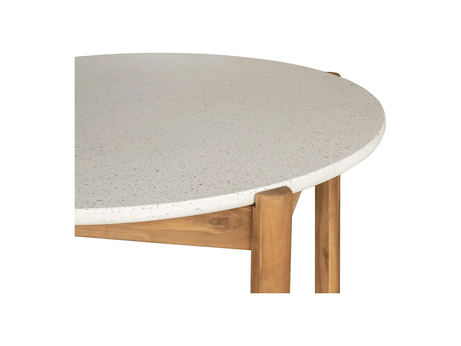 Table à dîner ronde terrazzo blanche ø120 BALI