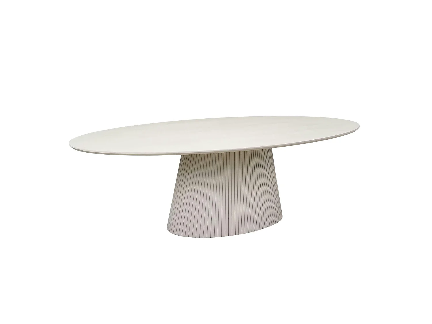 Table à manger ovale en bois beige 240 cm CALERO