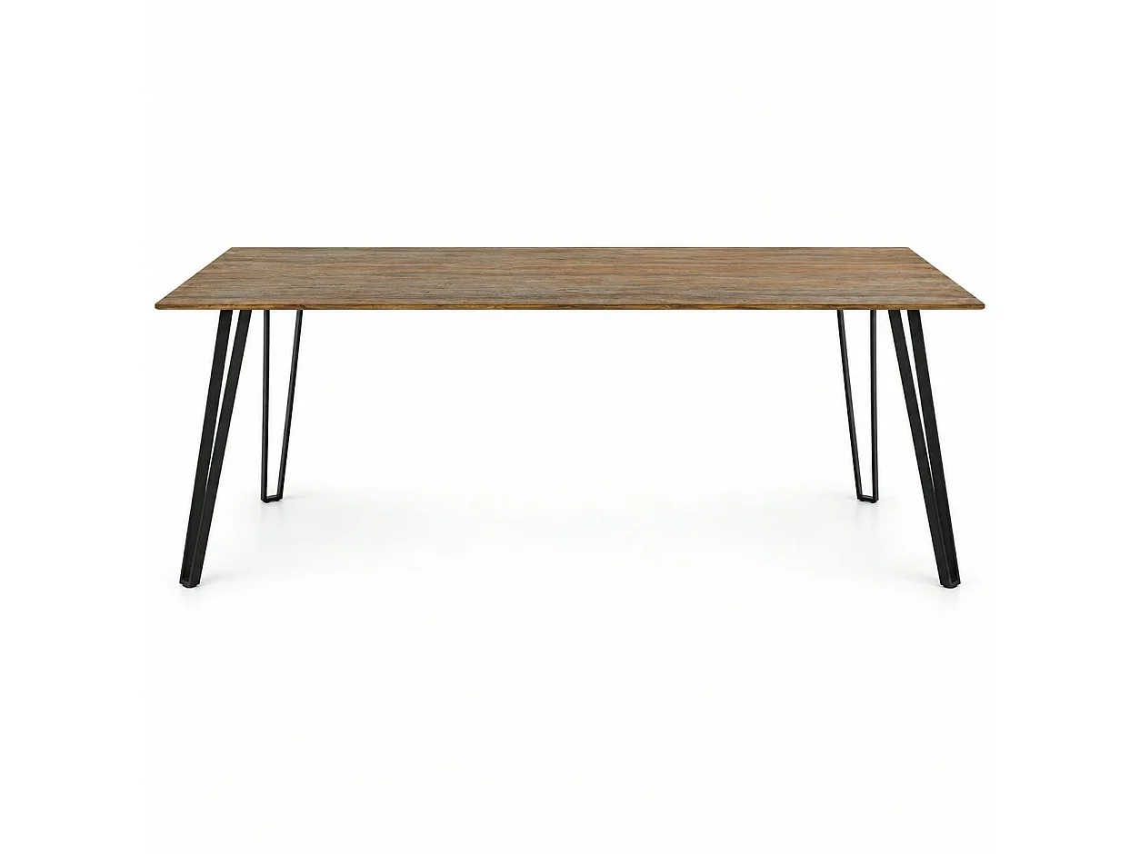 Table à manger rectangulaire en teck pieds épingle 200 BOMBAY