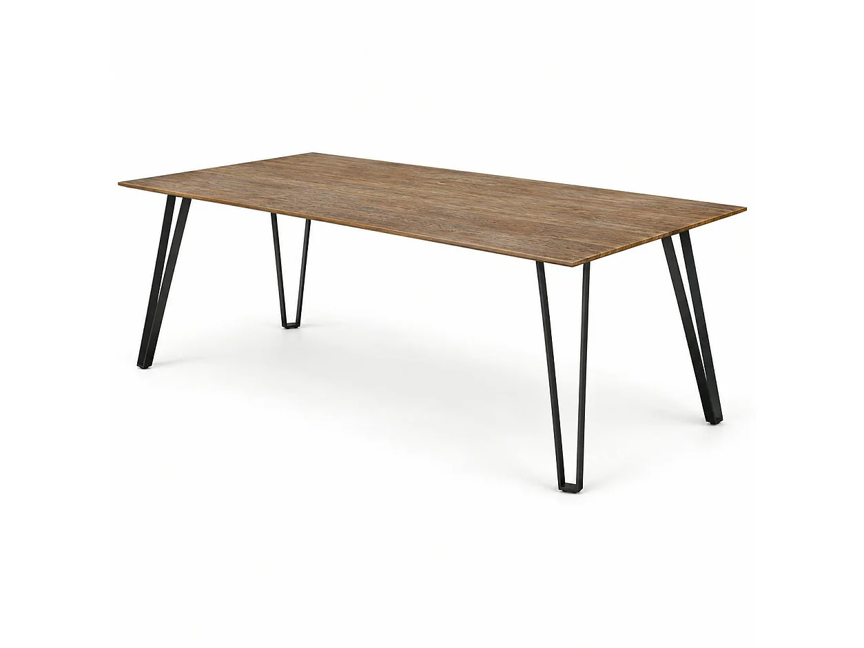 Table à manger rectangulaire en teck pieds épingle 200 BOMBAY