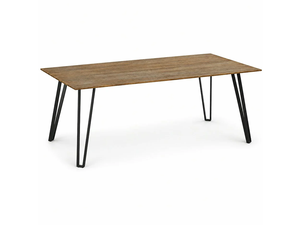 Table à manger rectangulaire en teck pieds épingle 200 BOMBAY