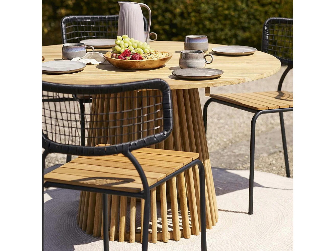 Table ronde en teck naturel ø120 KUTA