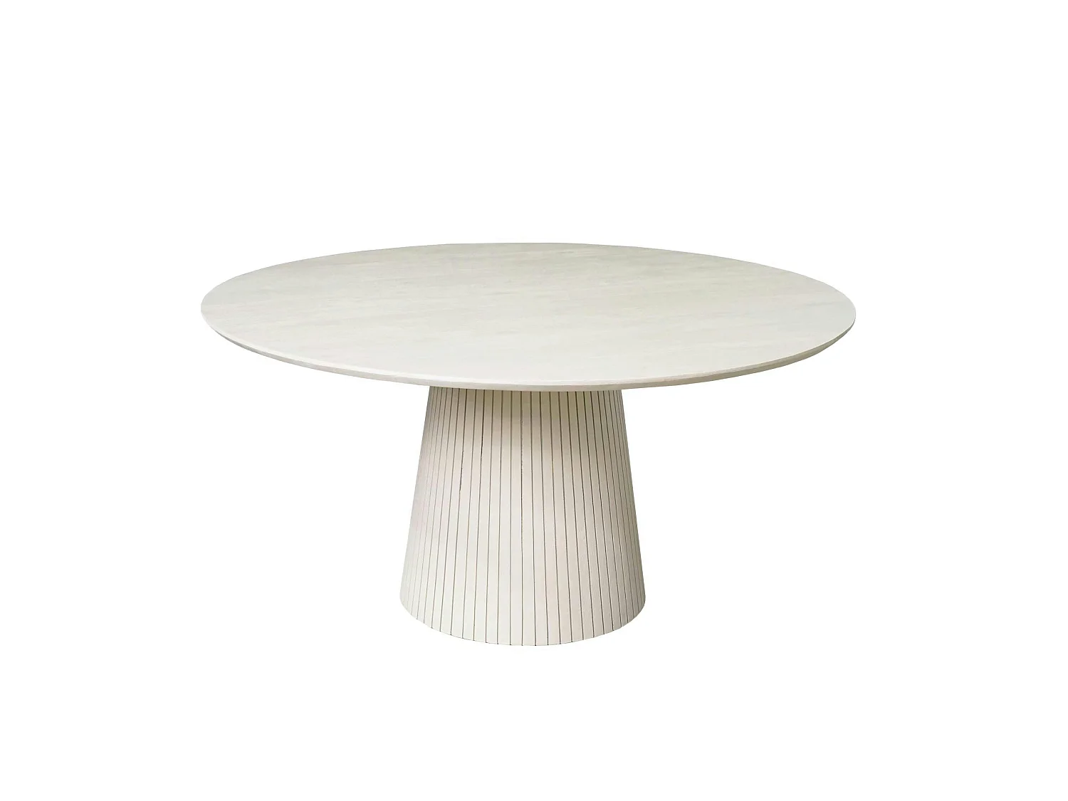 Table à manger ronde en bois beige Ø130 cm CALERO