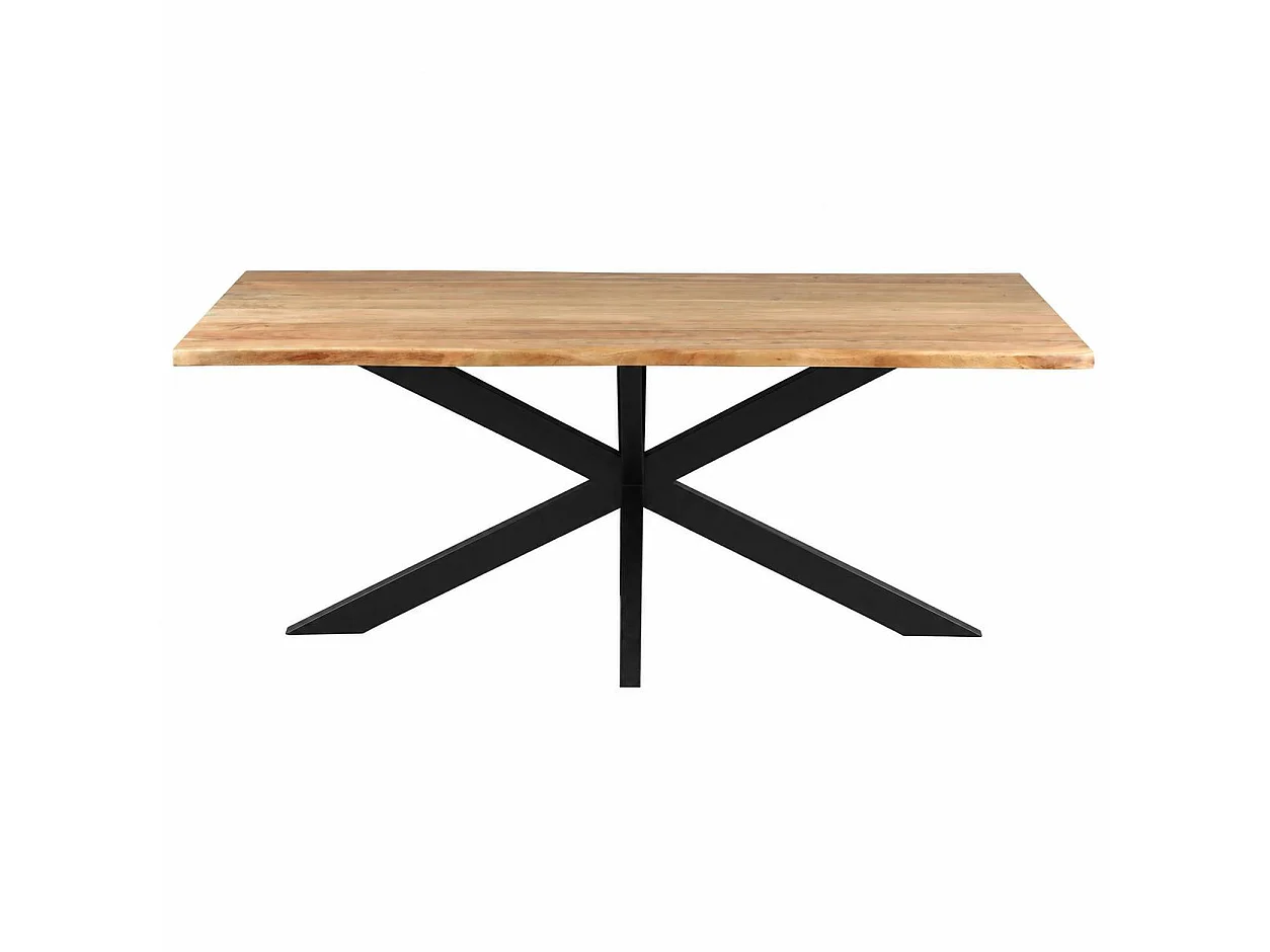 Table à manger bois bords naturels pied central 200 cm CANYON