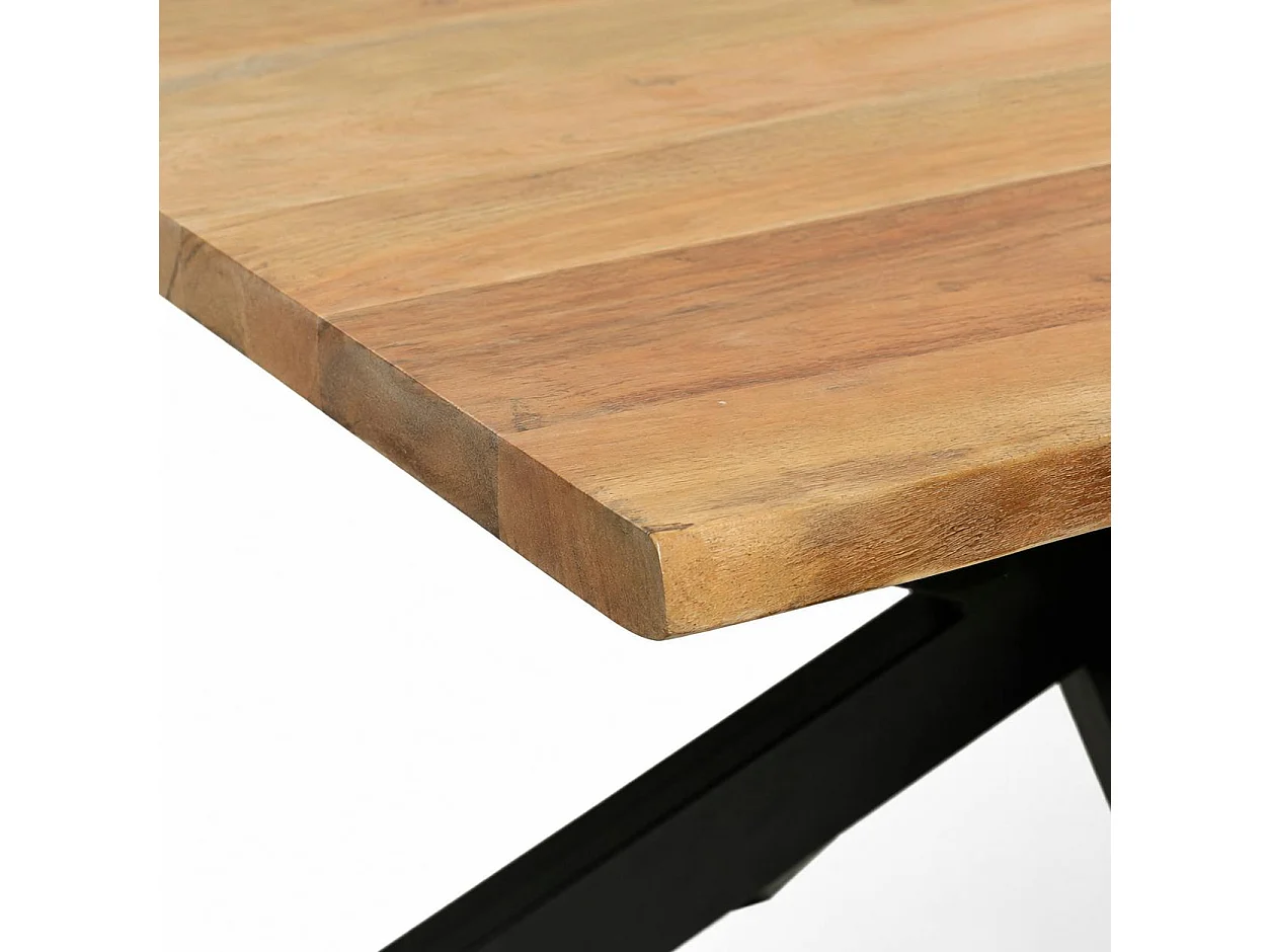 Table à manger bois bords naturels pied central 200 cm CANYON