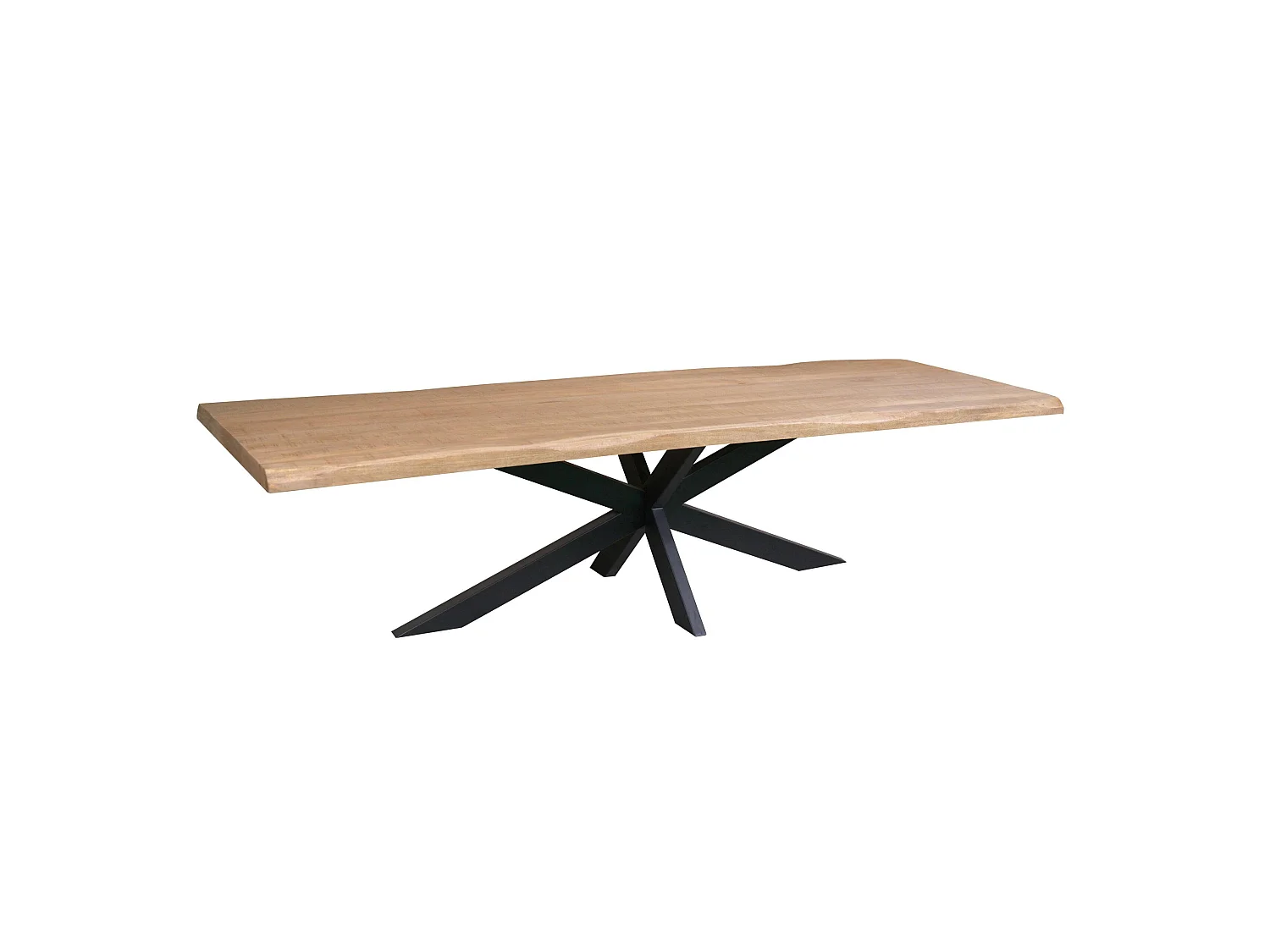 Table à manger en bois à bords naturels 300 cm RIVANO