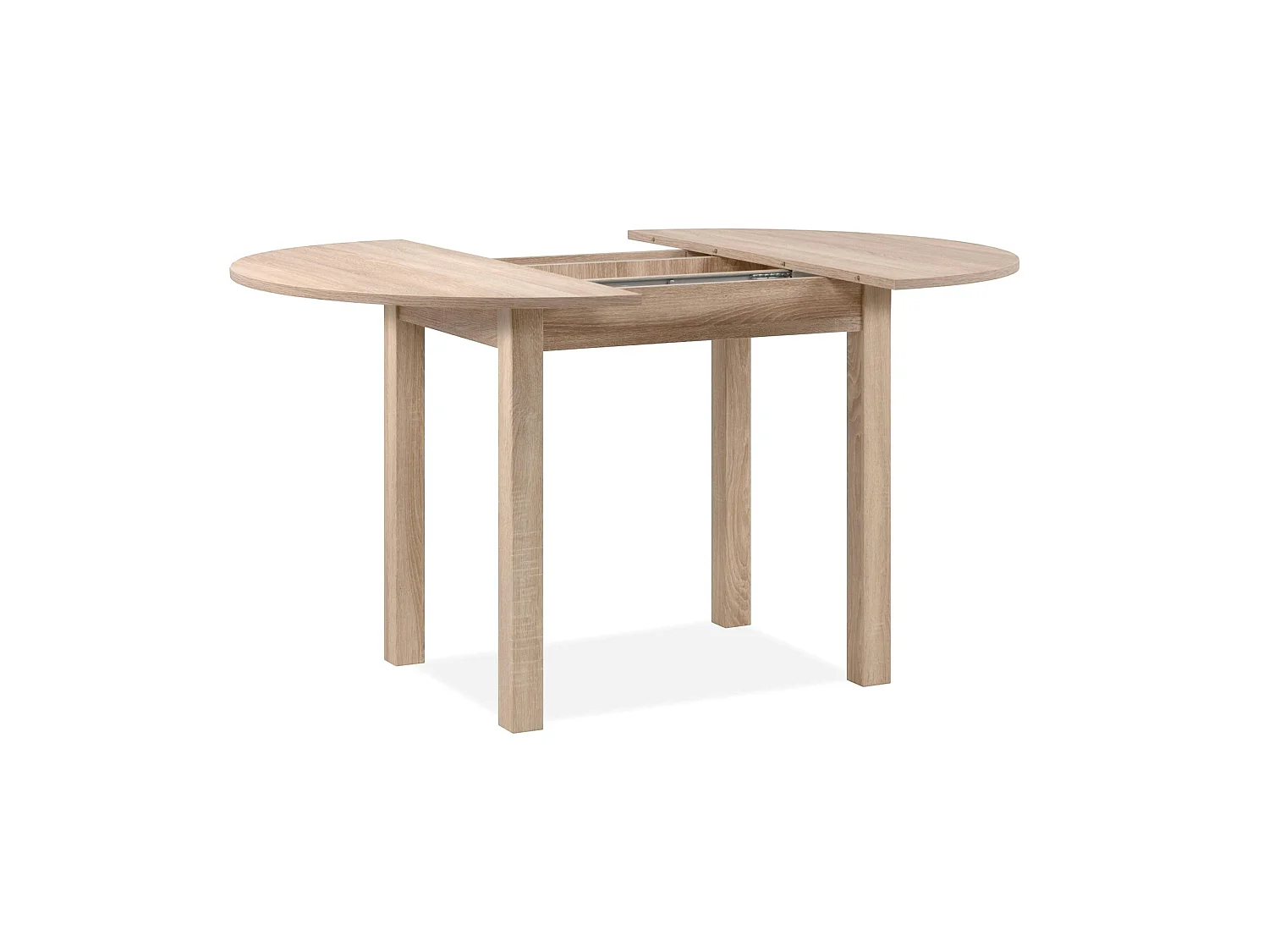 Table ronde extensible effet bois Ø100-140 cm ALVA