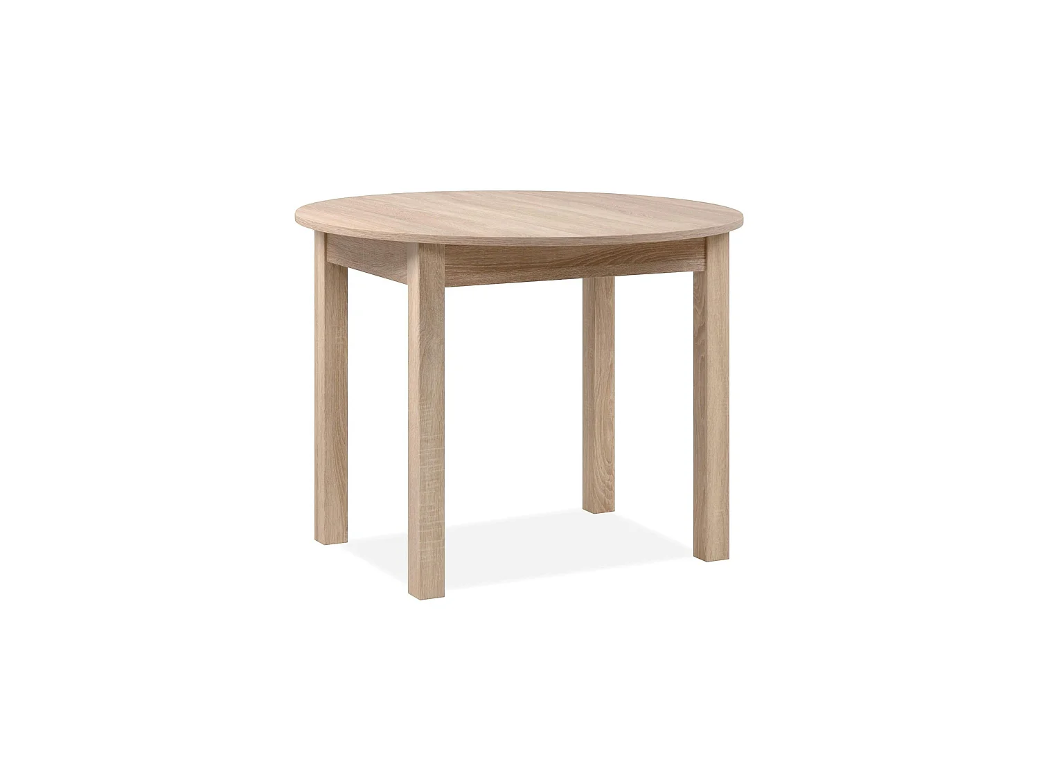 Table ronde extensible effet bois Ø100-140 cm ALVA