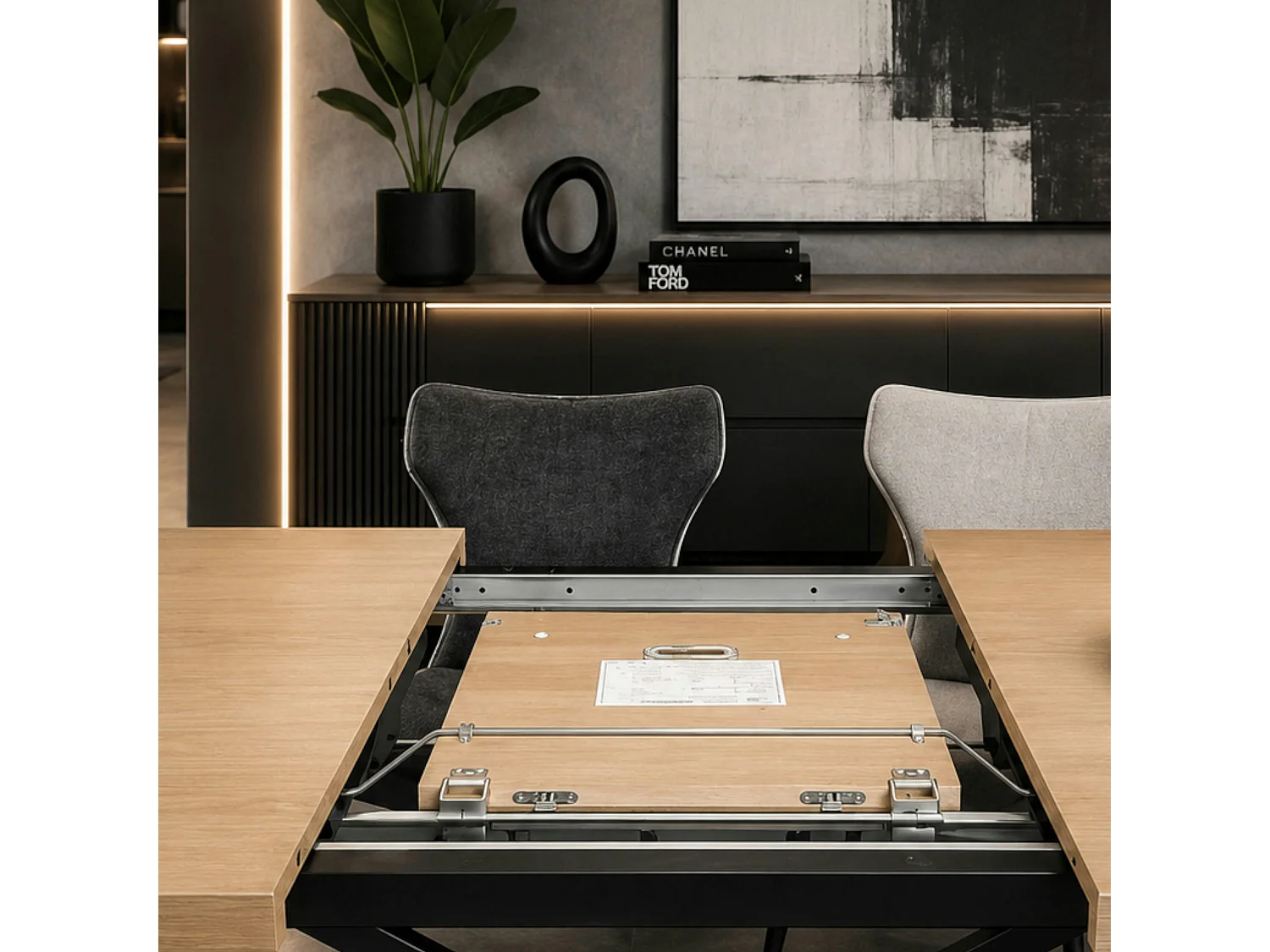 Table extensible chêne clair esprit atelier 190-240 cm ALPINE