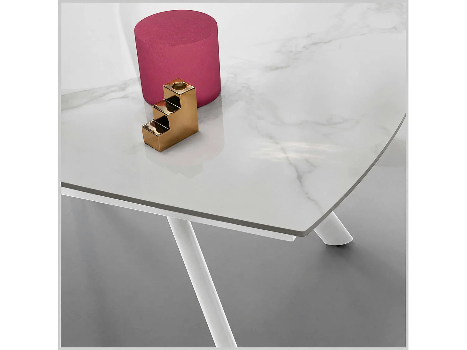 Table céramique extensible blanche 140-210 cm LORA