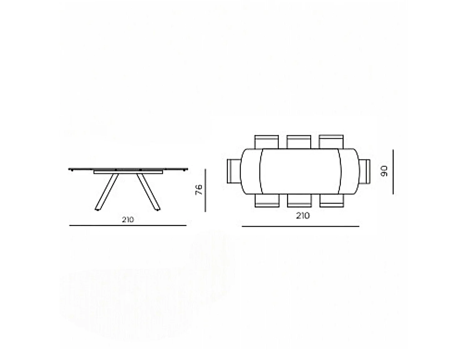 Table céramique extensible blanche 140-210 cm LORA