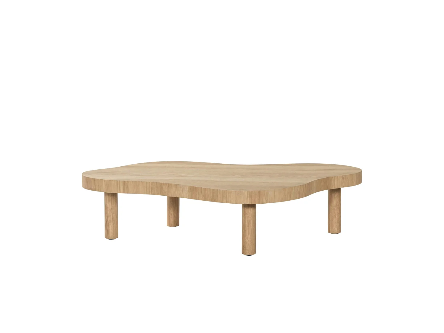 Table basse design organique en chêne clair LOREN