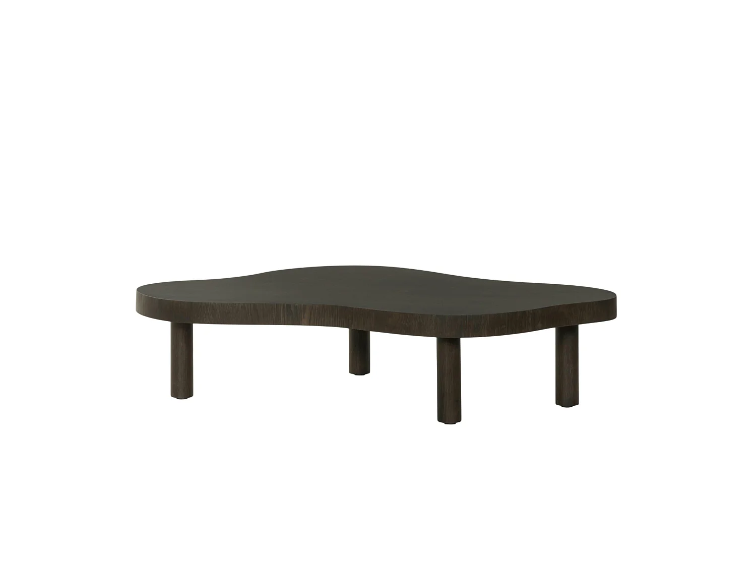 Table basse design organique en chêne brun LOREN