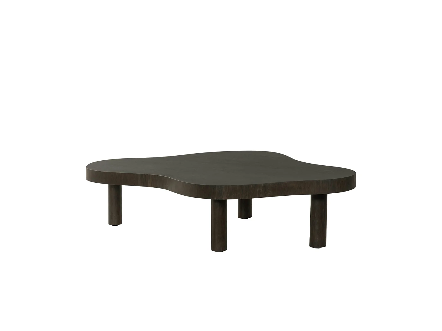 Table basse design organique en chêne brun LOREN