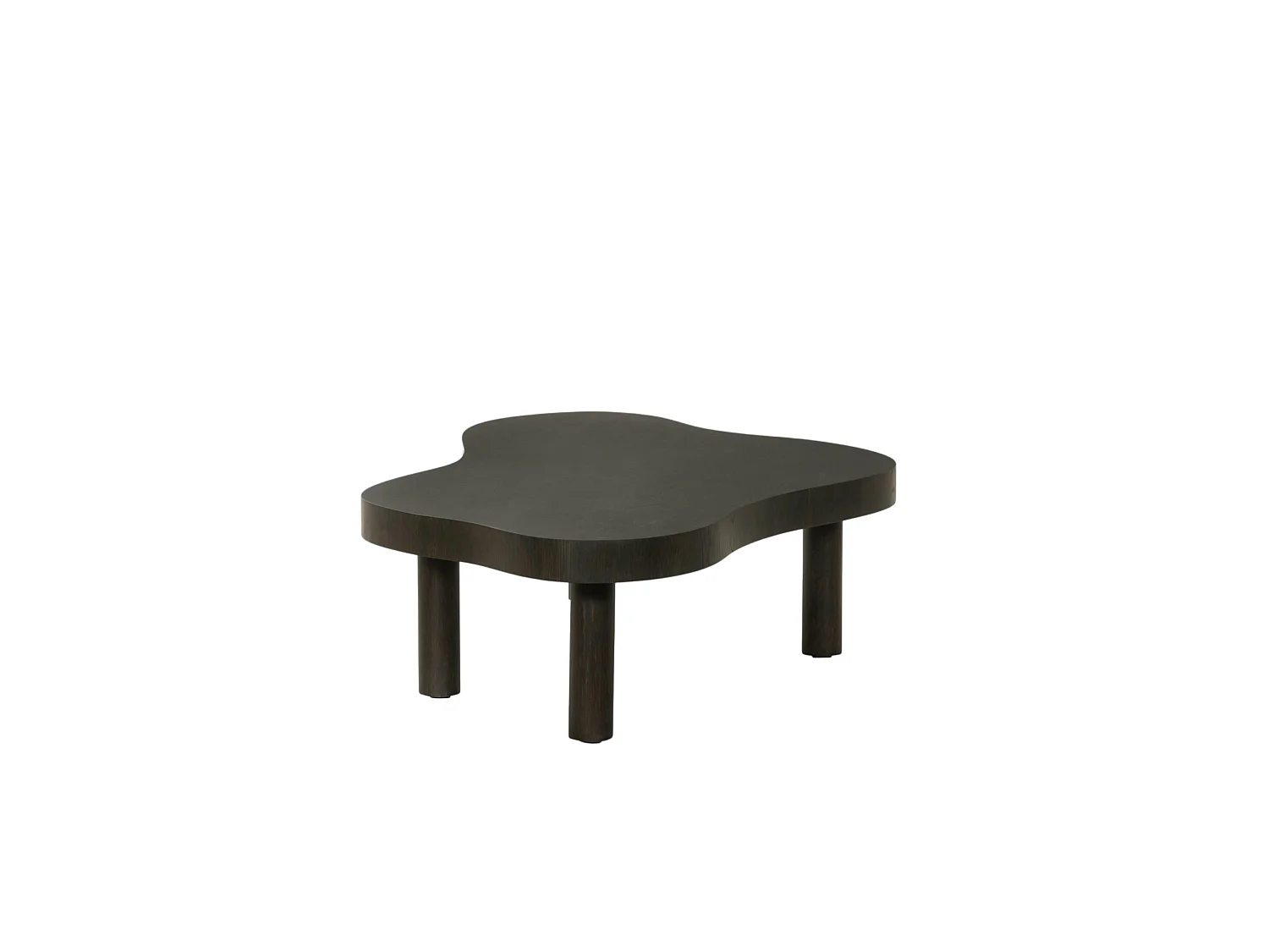Table basse design organique en chêne brun LOREN