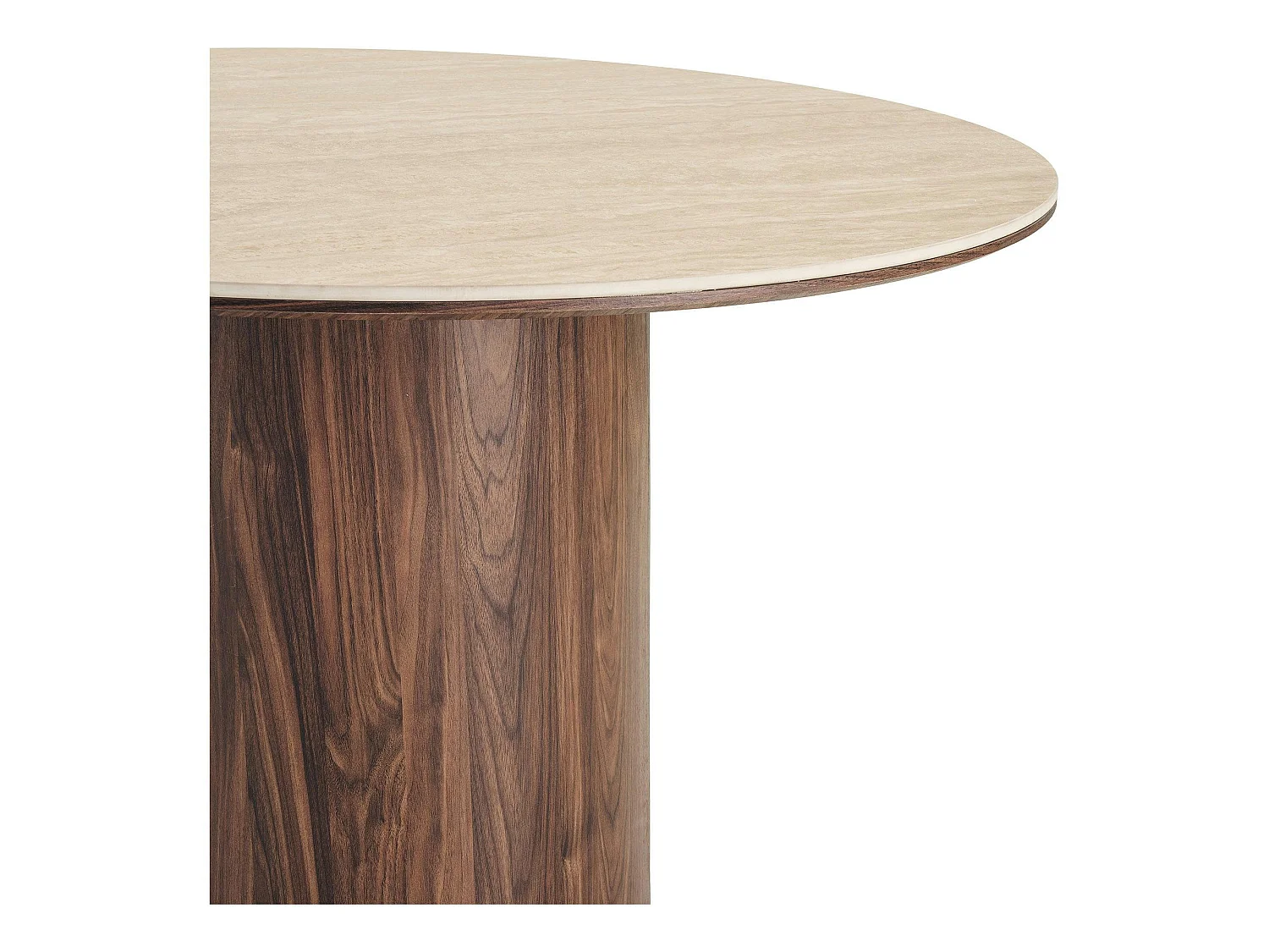 Table à manger ronde en céramique aspect travertin ø120 PRATO