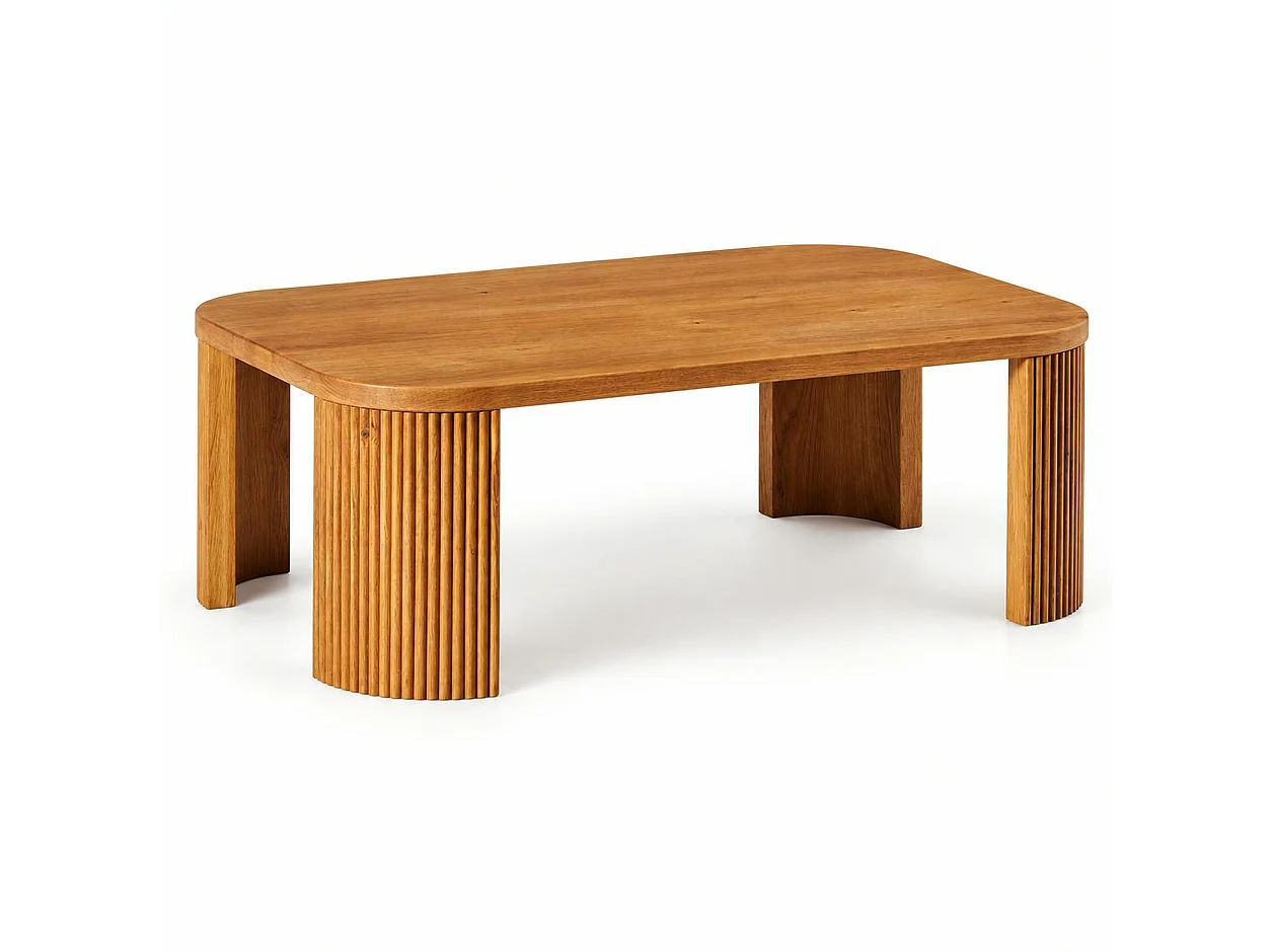 Table basse design chêne rainuré IENA