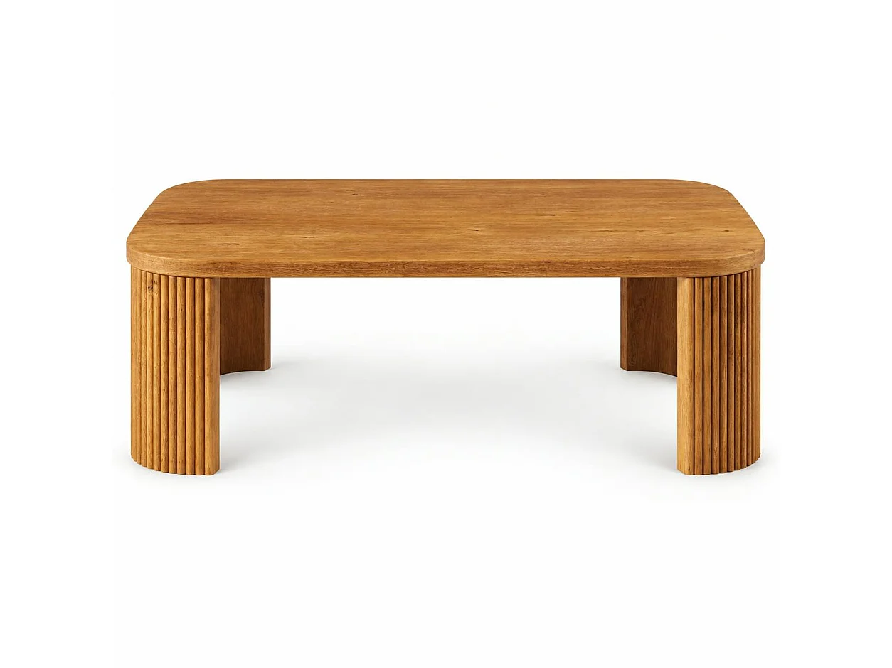 Table basse design chêne rainuré IENA