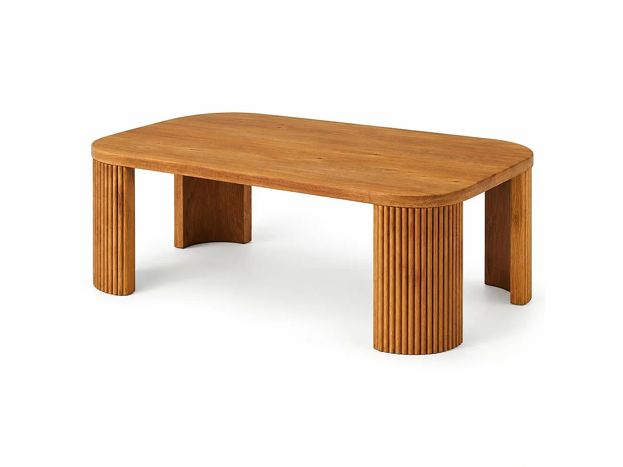 Table basse design chêne rainuré IENA