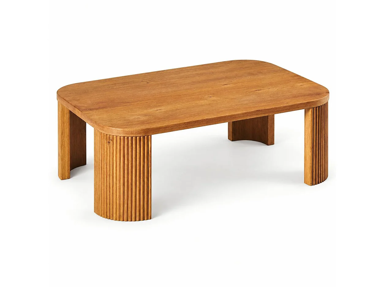 Table basse design chêne rainuré IENA