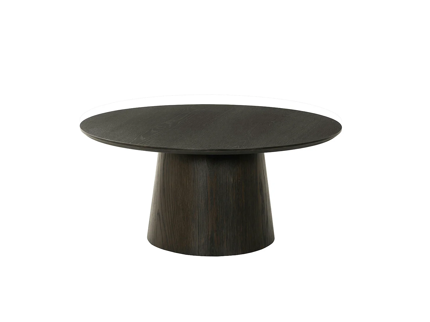 Table basse ronde en chêne brun LOREN