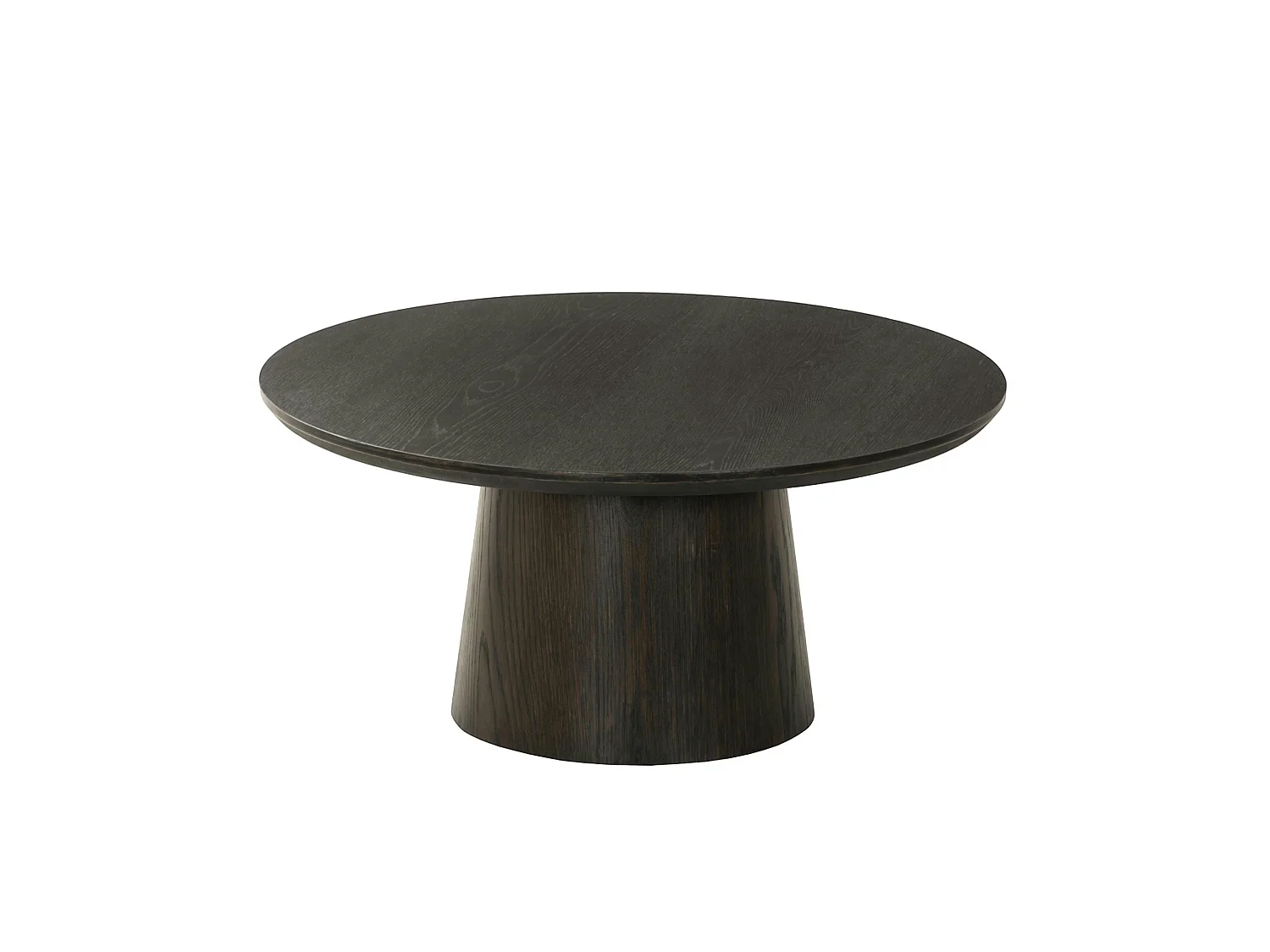 Table basse ronde en chêne brun LOREN