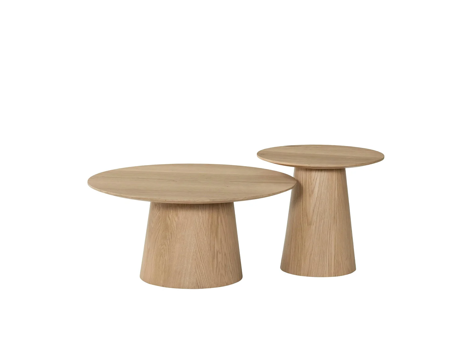 Table basse ronde en chêne clair LOREN