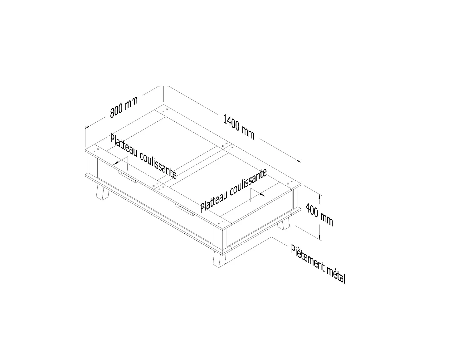 Table basse relevable en chêne clair ALPINE