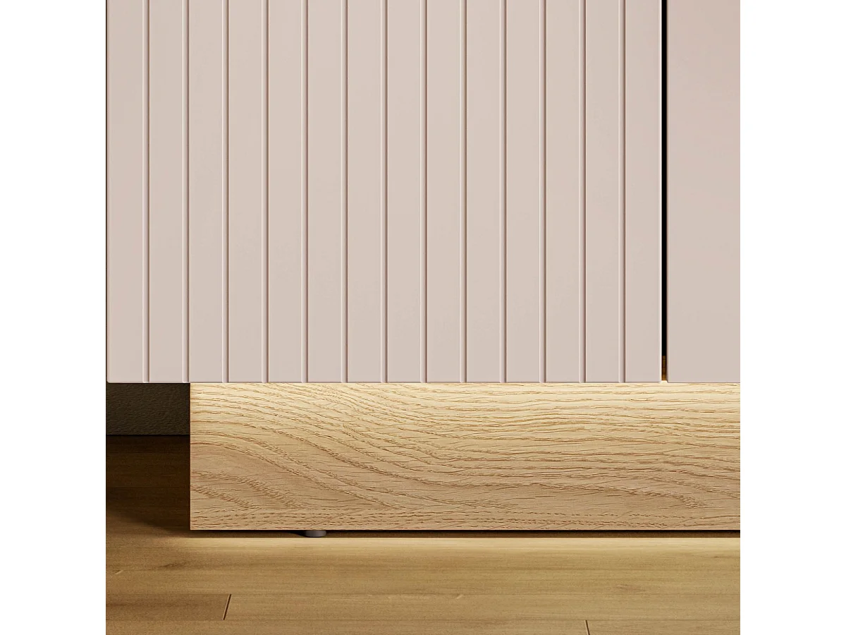Vaisselier 3 portes LED inclus Elyès Cachemire et Bois