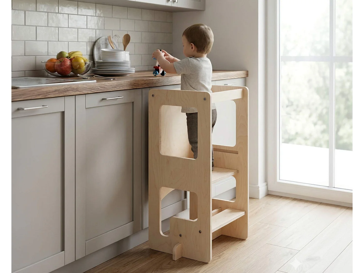 Tour d'observation et table de jeux en 1 en bois Kule Flip
