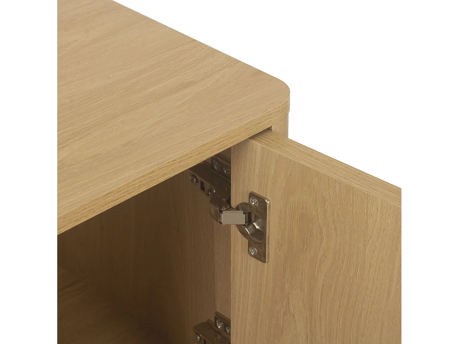 Nachttisch 1 Tür mit abgerundeten Formen Eiche-Dekor B48 cm - OCTAVE