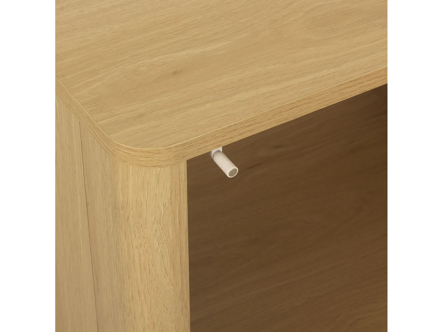 Nachttisch 1 Tür mit abgerundeten Formen Eiche-Dekor B48 cm - OCTAVE