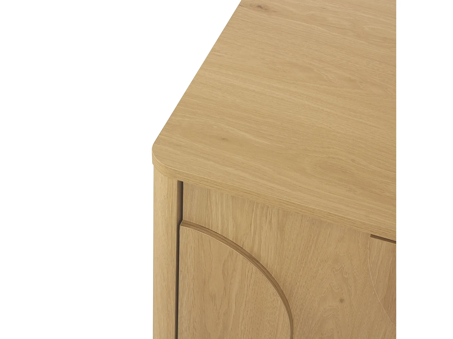 Nachttisch 1 Tür mit abgerundeten Formen Eiche-Dekor B48 cm - OCTAVE
