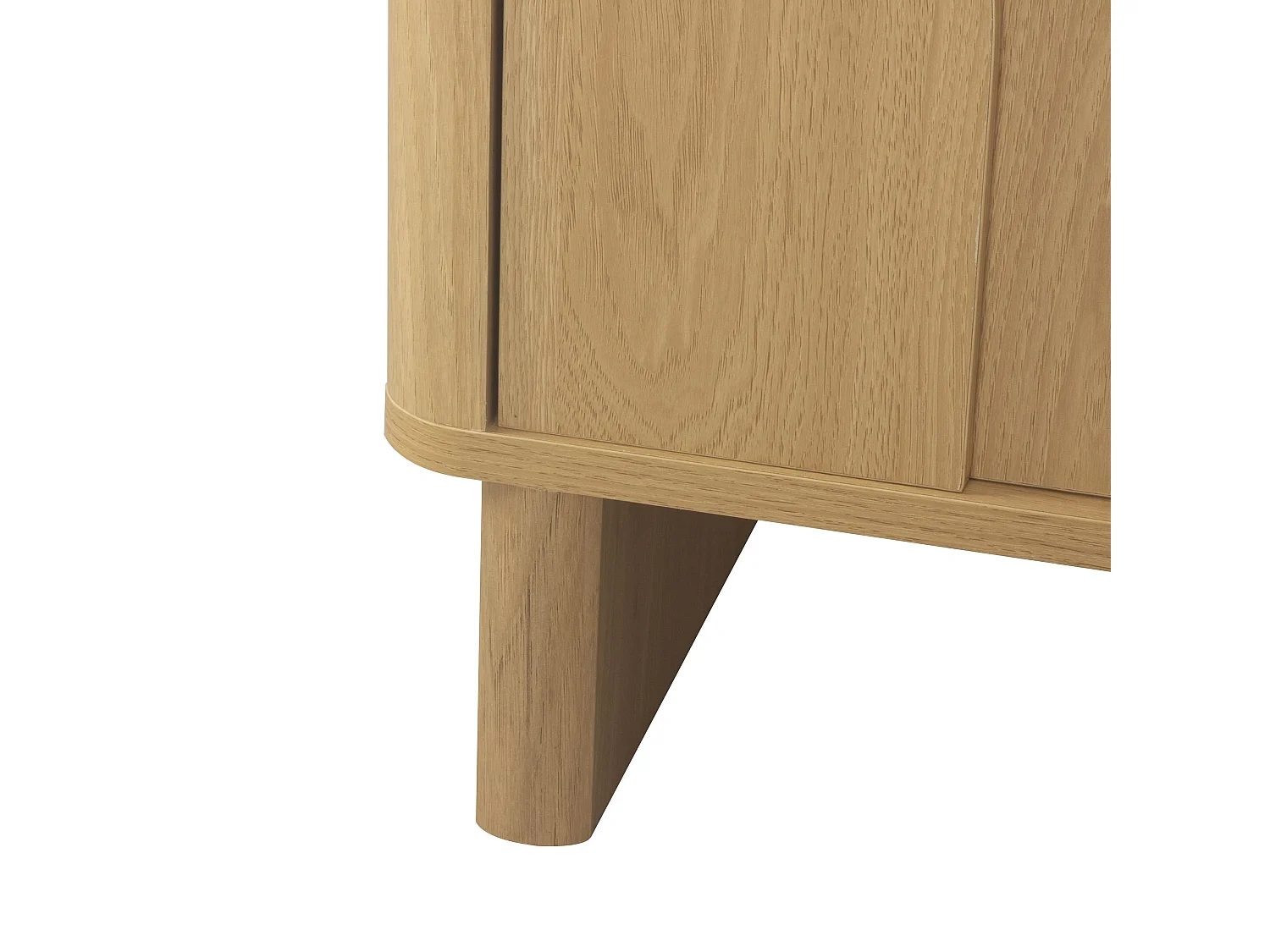 Nachttisch 1 Tür mit abgerundeten Formen Eiche-Dekor B48 cm - OCTAVE