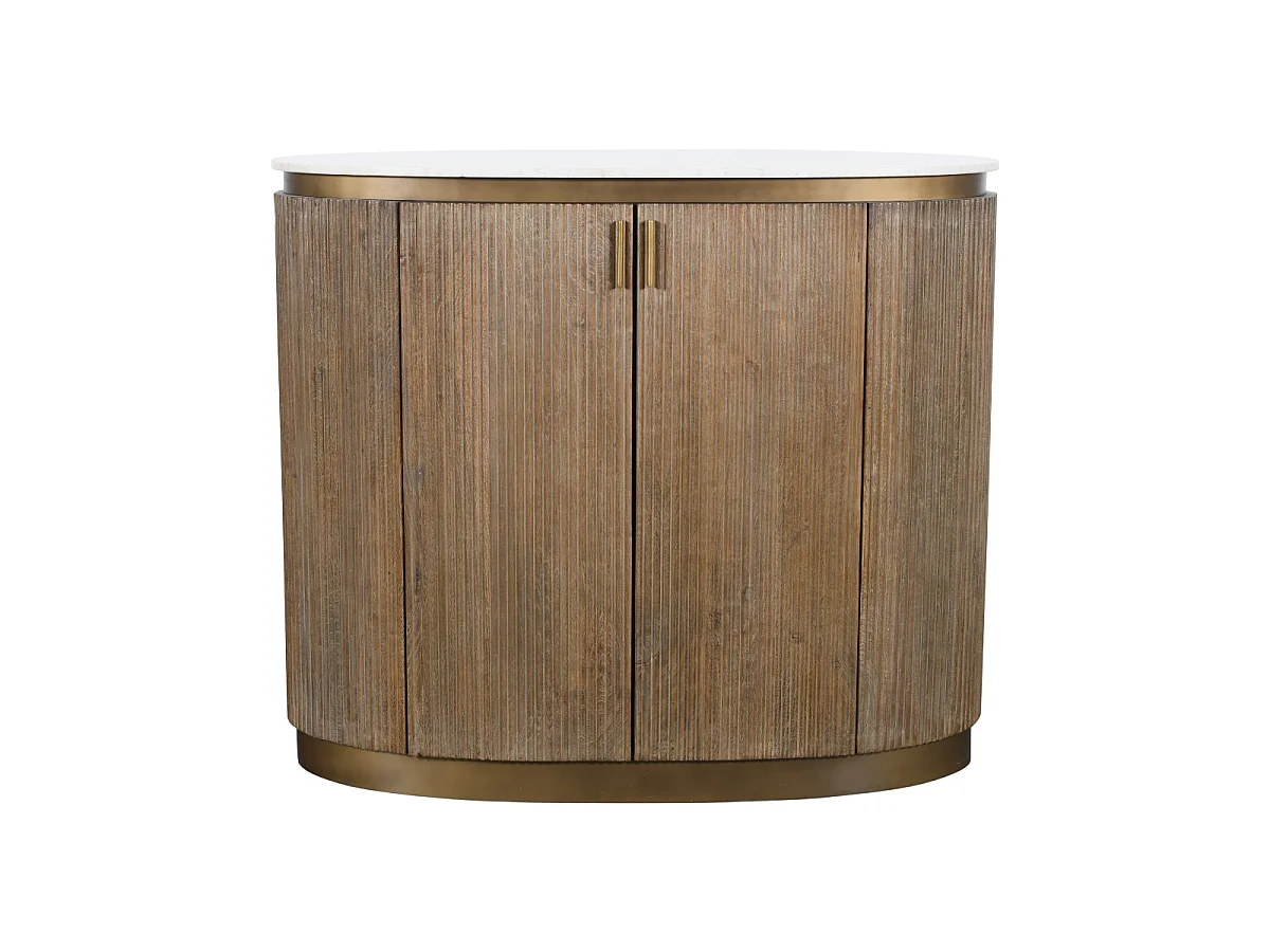 Toonbank van massief hout en marmer BUREN