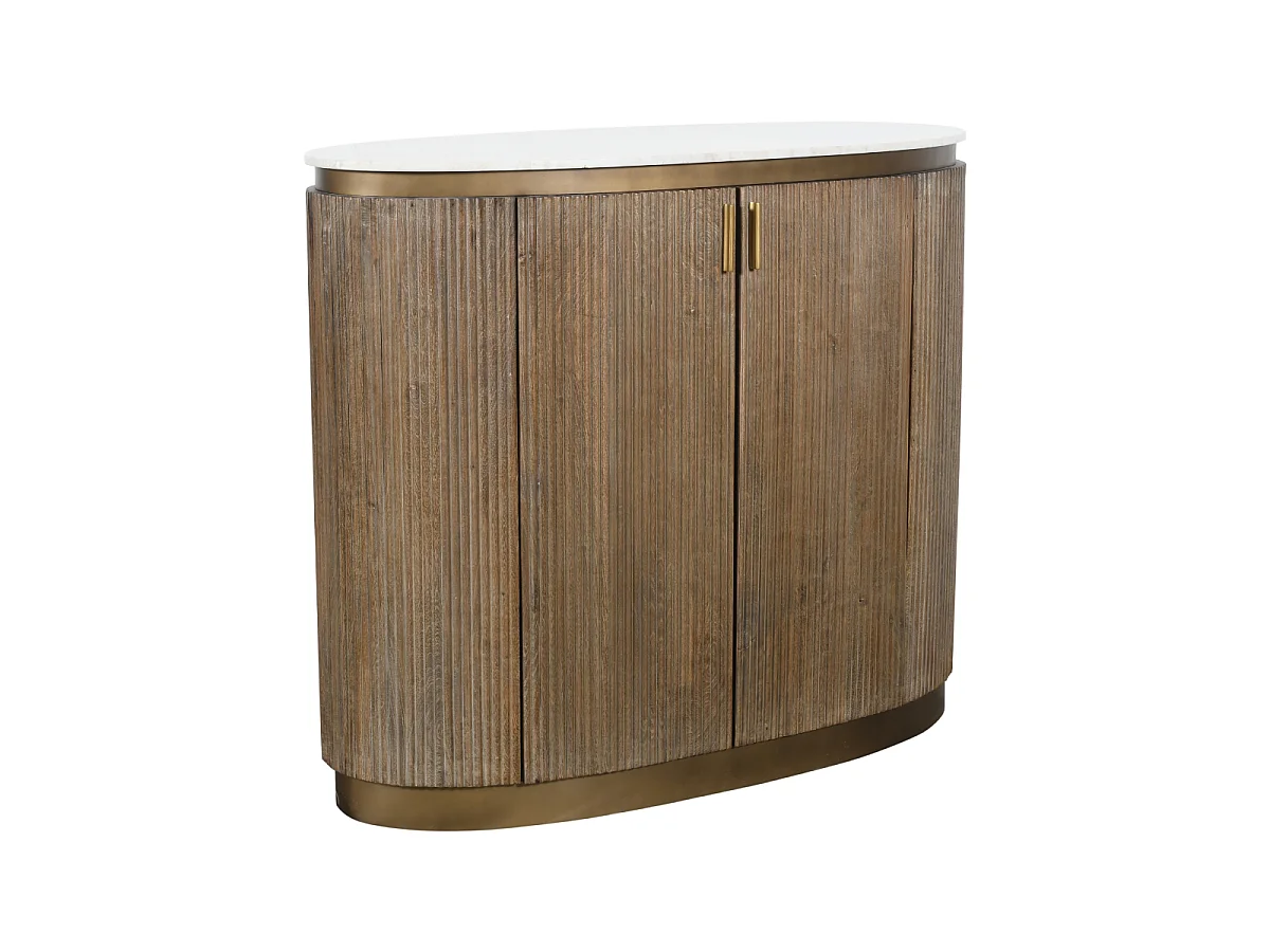 Toonbank van massief hout en marmer BUREN