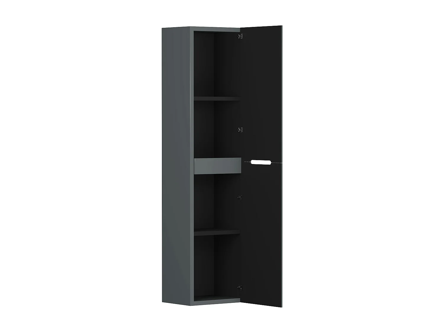 Meuble de salle de bain suspendu avec vasque à encastrer et colonne - Strié gris - 120 cm - PAVANI