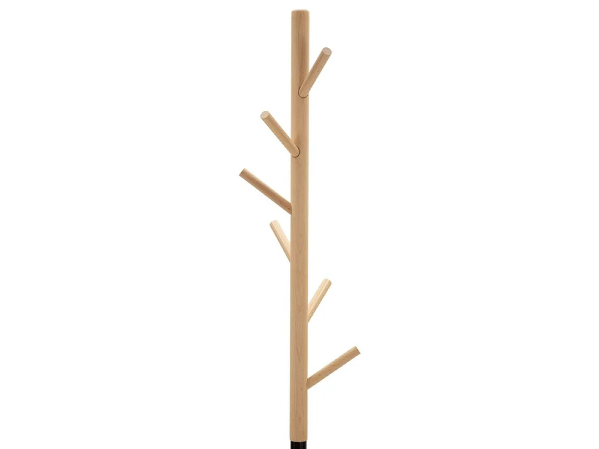 Porte-manteau sur pied 6 patères Bowie Noir et Bois