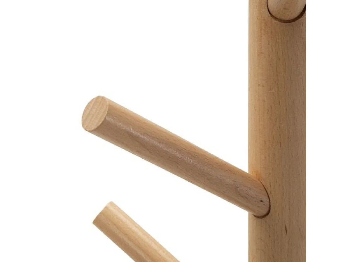 Porte-manteau sur pied 6 patères Bowie Noir et Bois
