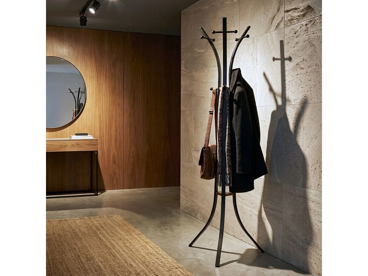 Porte-manteau sur pied 9 patères Eddie Noir