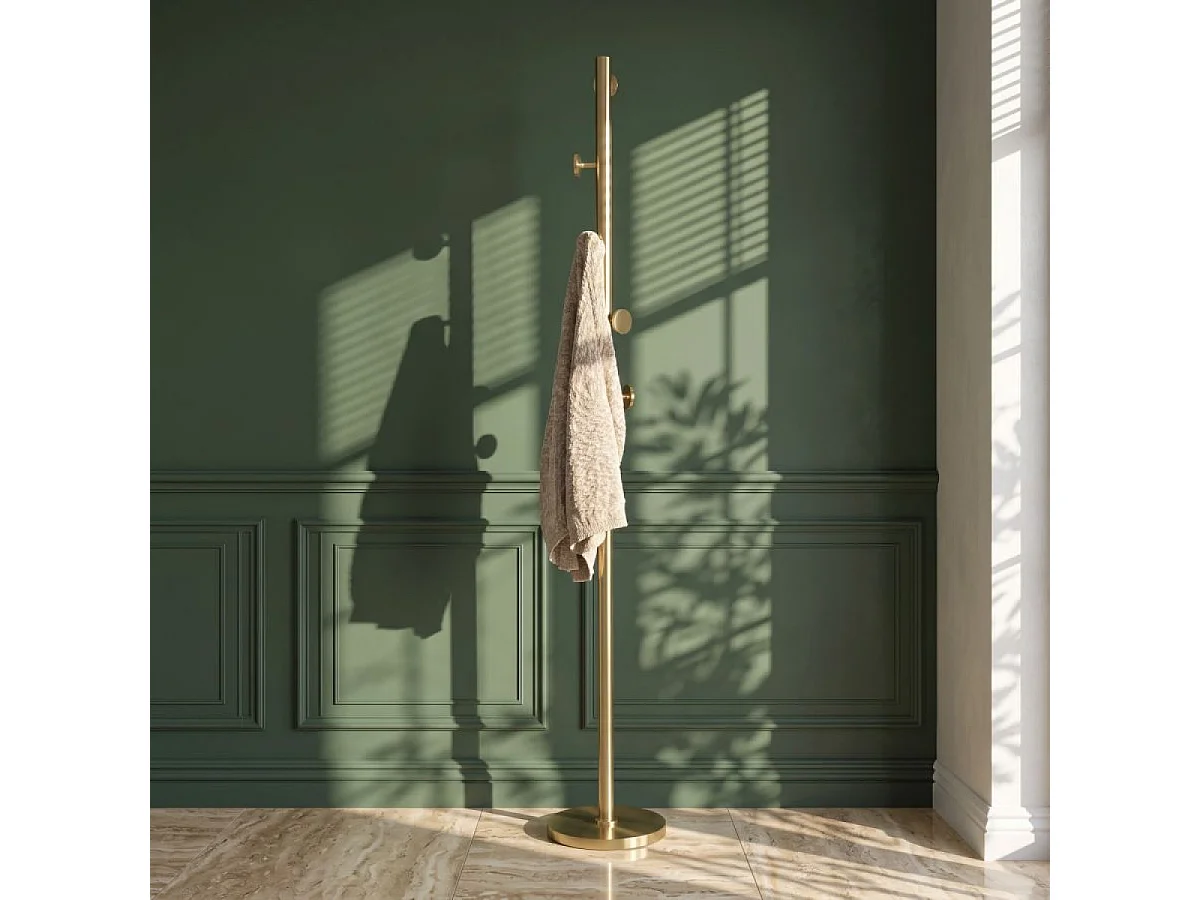 Porte-manteau sur pied 5 patères Kimi Doré