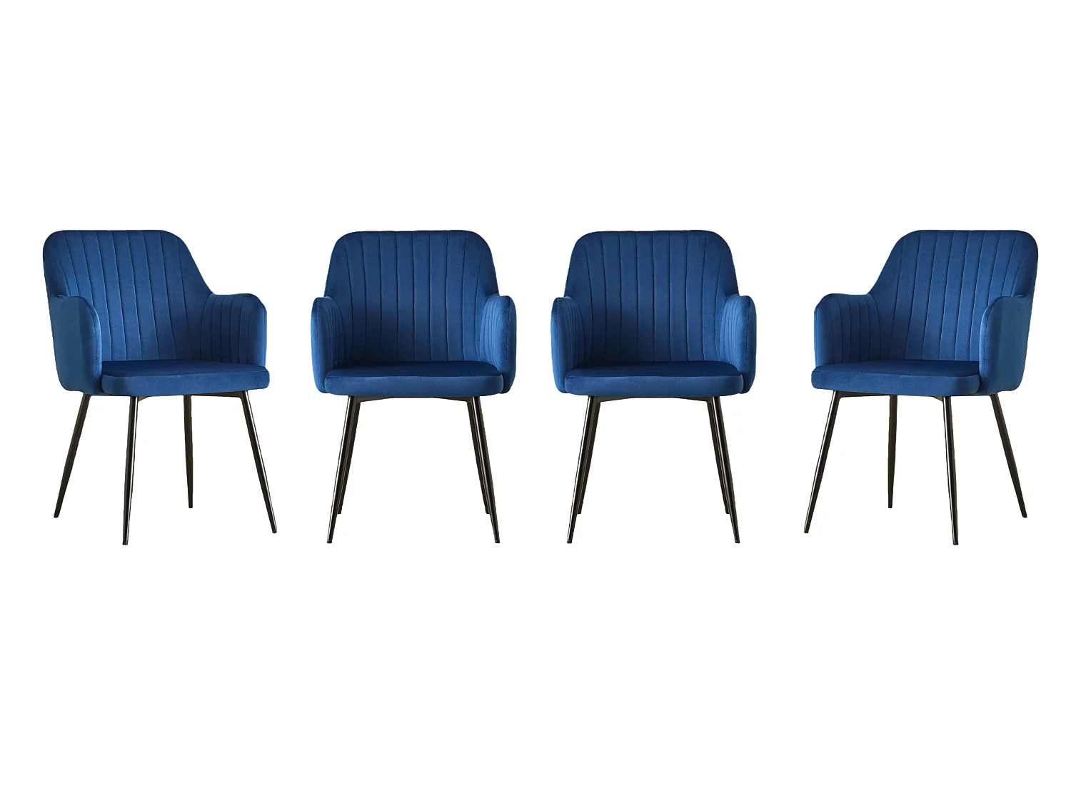 Harley Extendable Dining Table  with 4 Charlotte Velvet Chairs - Blue