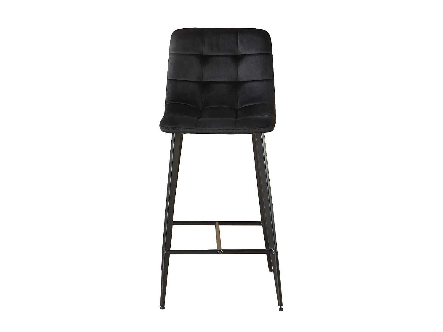 Erica Plush Velvet Comfort Bar Stools - Set of 4 - Black