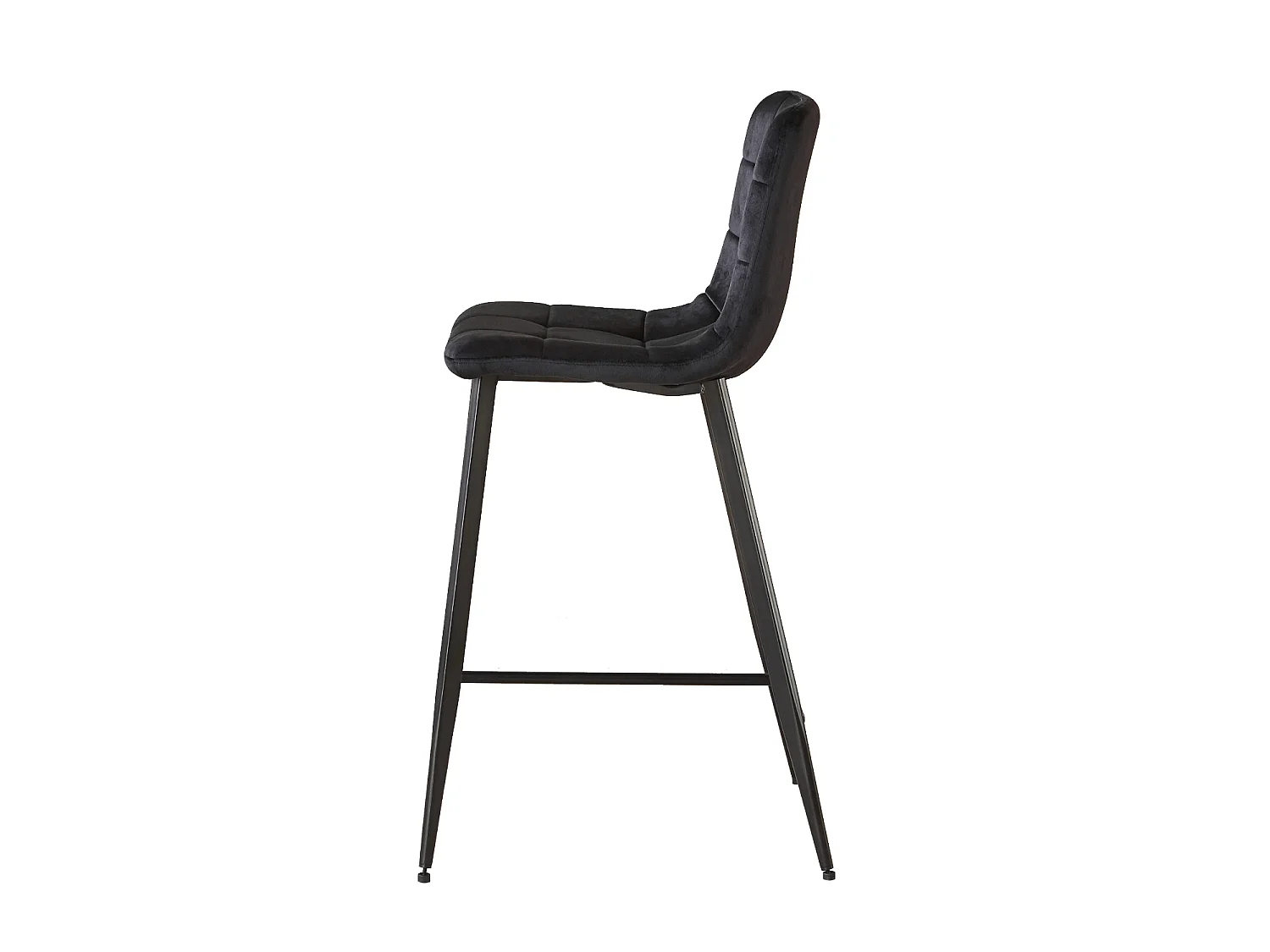 Erica Plush Velvet Comfort Bar Stools - Set of 4 - Black