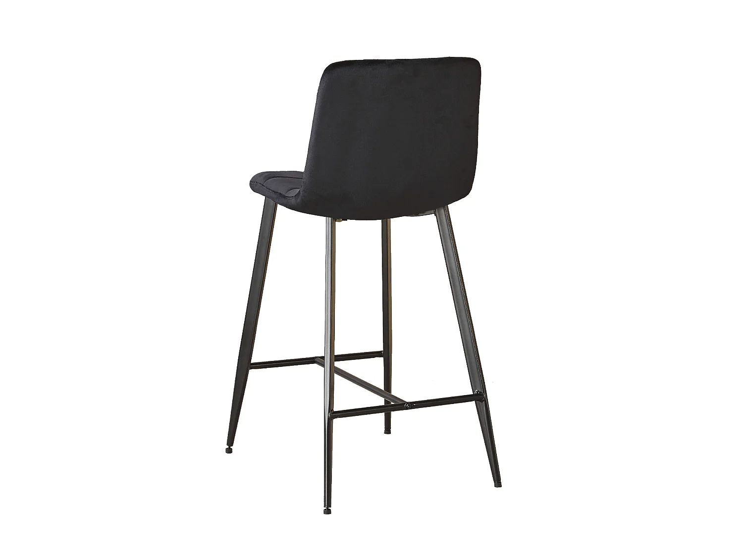 Erica Plush Velvet Comfort Bar Stools - Set of 4 - Black