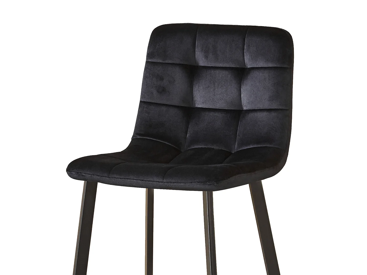 Erica Plush Velvet Comfort Bar Stools - Set of 4 - Black