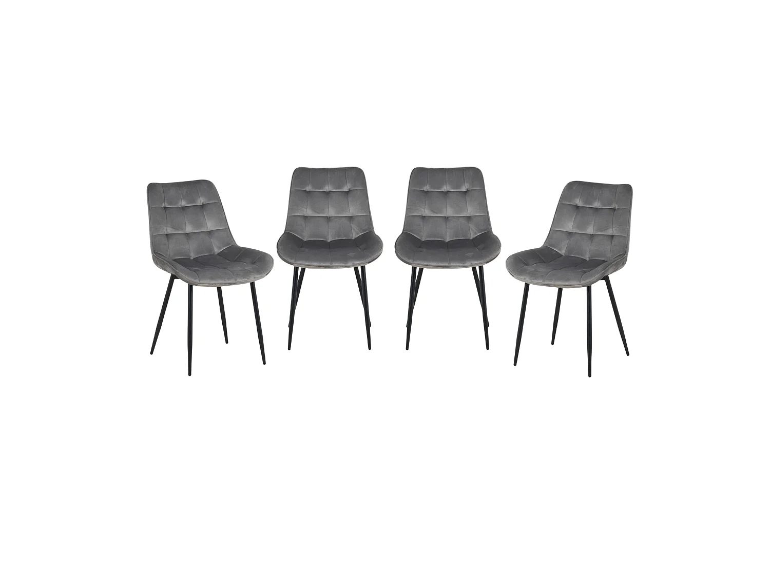 Kayci Round Oak Effect Dining Table with 4 Erica Chairs - Grey