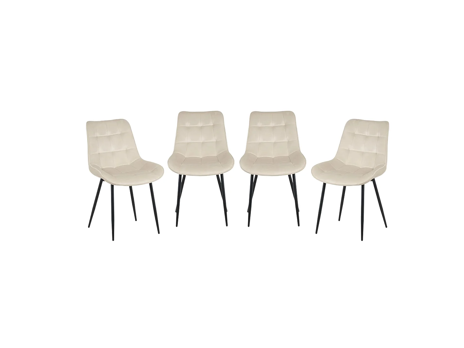 Harley Extendable Dining Table with 4 Erica Chairs - Cream